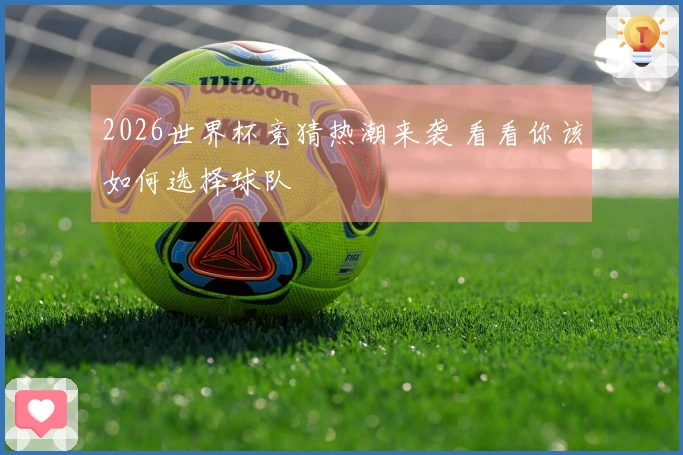 2026世界杯竞猜热潮来袭 看看你该如何选择球队